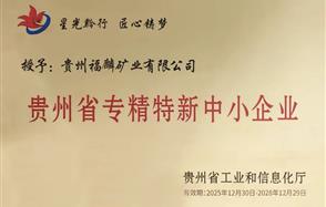 川恒·微資訊 | 喜訊！福麟礦業(yè)獲得2025年貴州省“創(chuàng)新型中小企業(yè)”與“專精特新中小企業(yè)”雙重認(rèn)定